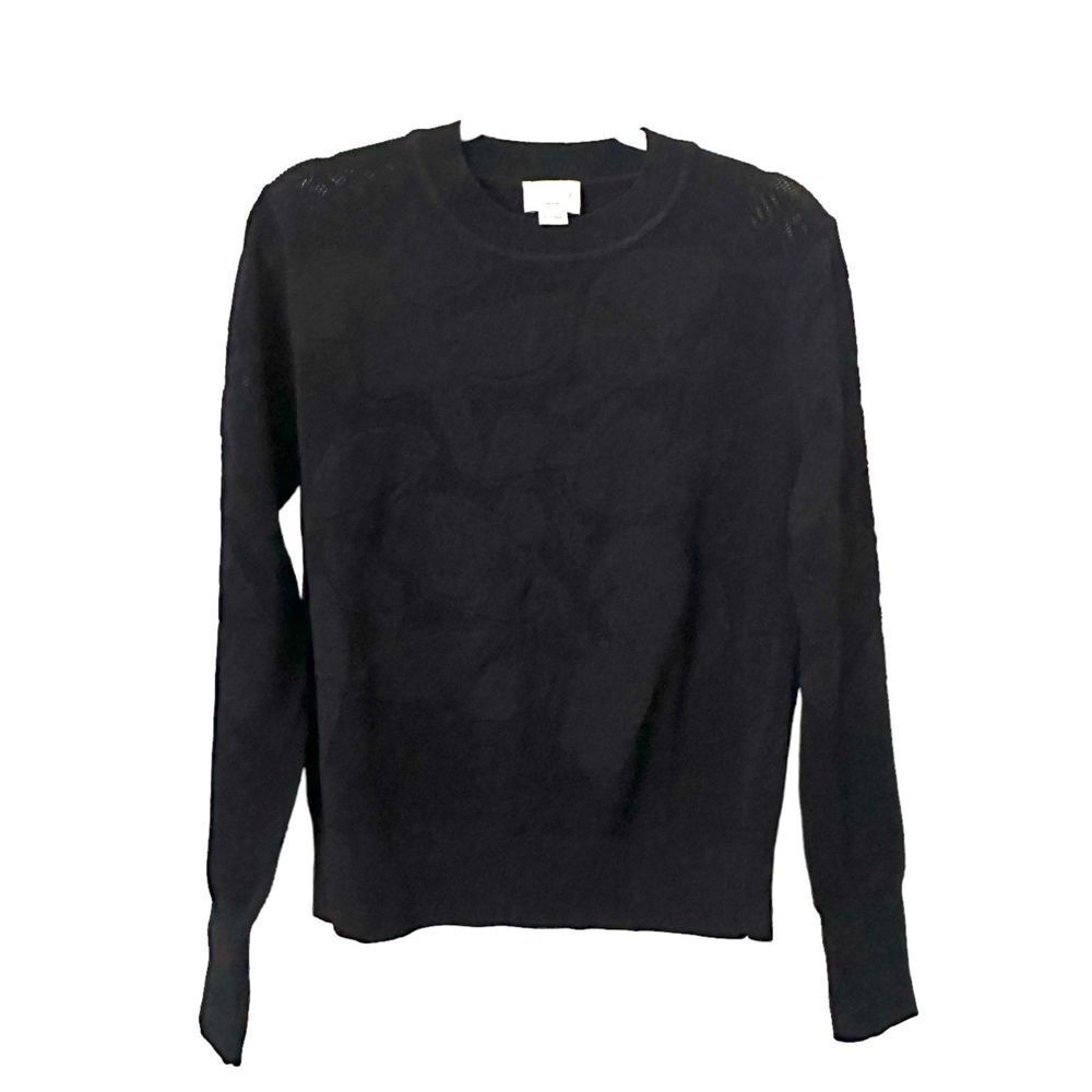GREY JASON WU Textured Floral Crewneck Sweater NWOT Sz Small